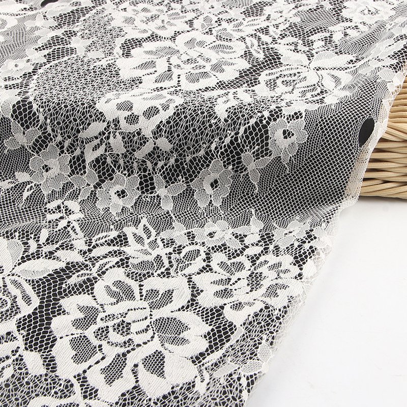All-Over White Nylon Lace Fabric Wholesale Supplier 5